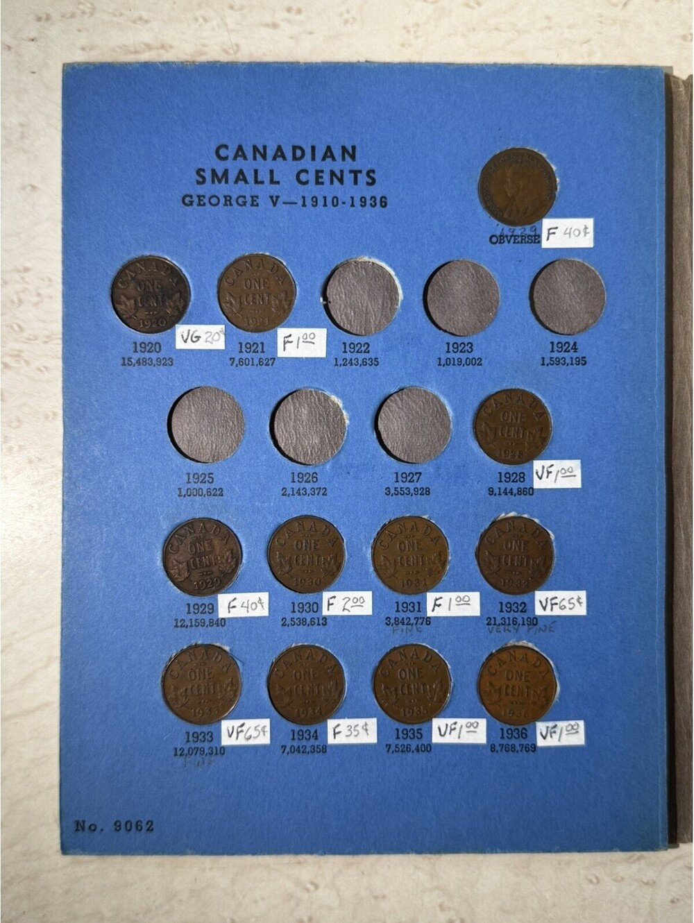 50 Canada Small Cents 1920-1972 Whitman Album Canadian Pennies Coin Collection